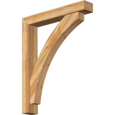 Ekena Millwork Thorton Block Rough Sawn Bracket w/ Offset Brace, Western Red Cedar, 6"W x 36"D x 44"H BKT0604X36X44THR05RWR